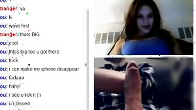 Sex appealing Omegle girls shows boobs