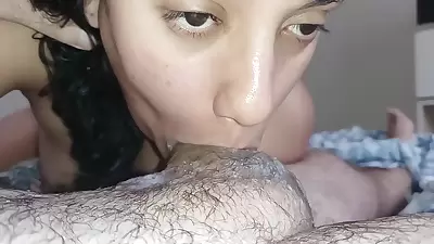 Delicious Rolling Her Tongue On My Hard Cock