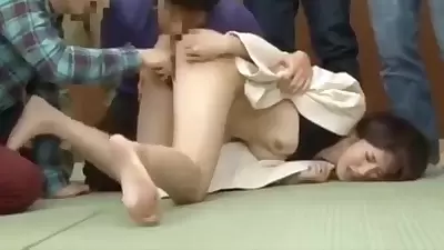 Female judo teacher on the eve of wedding. The students let her first try the 13P sexual experience.