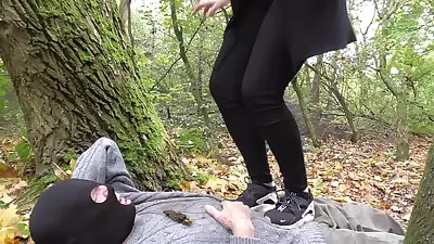 Trampling session in the wood, for the poor man by Femdom Austria