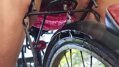 Fuck N Pee On My Bike # Wide Open Pussy Piss From Behind 10 Min