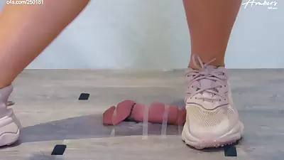 Ambers Cbt Workout - Extreme Cock And Balls Trample In Trainers
