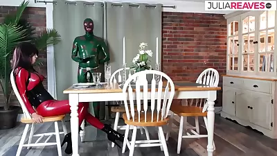 Ass Whipping In A Full Body Latex Suit
