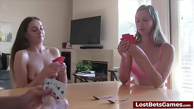 A Hot Strip Card Game With Two Gorgeous Women