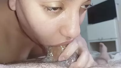 Swallowing His Cock Hard All The Way To The Bottom Until His Big Full Lips Touched The Perverts Wet Balls