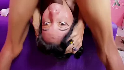 We Give This Beautiful Latina The Strongest Up Side Down Session Of Her Life