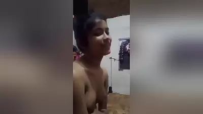 Shy Desi Girl Shows Her Boobs