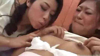 Asian girl gets her neck licked