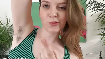 Red Headed Co Ed Gives Vibes To Her Pussy