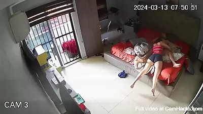 Colombian girl wakes boyfriend with BJ and fucks him 1904