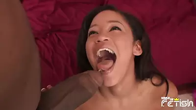 Young Brunette Seduces Her Black Step Father To Get A Good Fuck While Stepmom Is Away