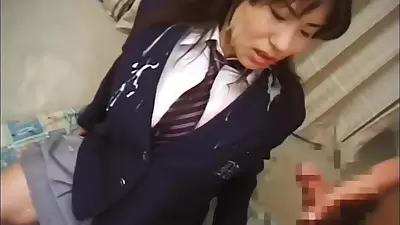 In the last lesson Japanese girl students 18+ bukkake