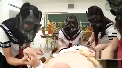 CFNM Gas Mask Japanese schoolgirls 18+ inspection Subtitled