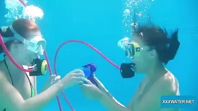 Minnie Has Fun With Candy Underwater