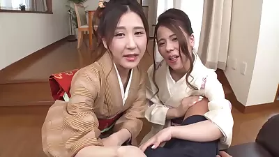 -001 Beautiful Sluts In Kimono Threesome And 2 Cum Shots