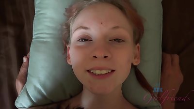 Naive, pigtailed girl is getting fucked and filled up with fresh, hot cum, in the end
