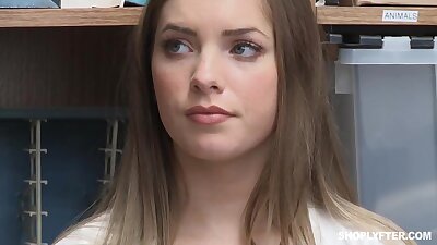 Summer Brooks is sucking cock because she was caught shoplifting and has to do something about it