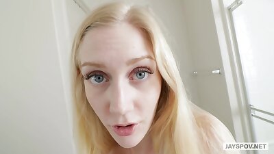 Sweet blonde cock teaser with blue eyes, Emma Starletto got fucked harder than she expected