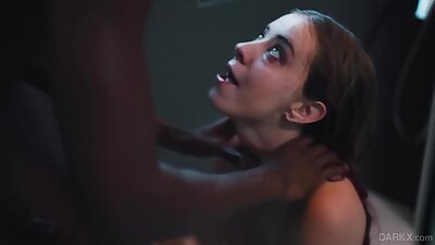 Haley is fucking a black dude in the shower after sucking his cock in the swimming pool