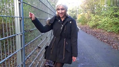 I suck cock in a park in my amateur blonde video clip