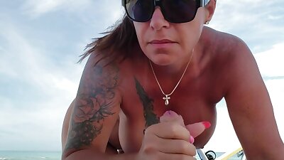 Big Titty Wife Sucks My Cock on the Beach and Takes a Load