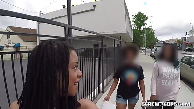 CAUGHT! Black girl gets busted sucking off a cop during rally!